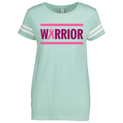 Warrior Breast Cancer Ribbon Enza Ladies Jersey Football T-Shirt