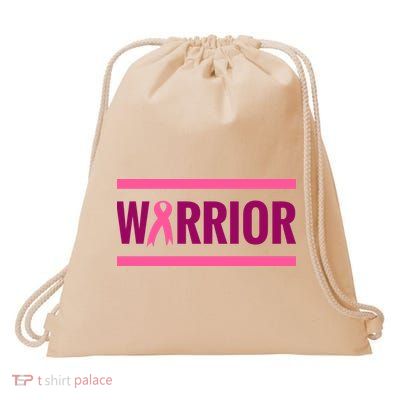 Warrior Breast Cancer Ribbon Drawstring Bag