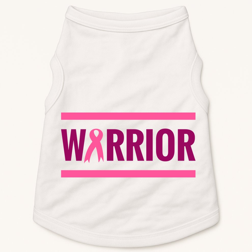 Warrior Breast Cancer Ribbon Doggie Tank