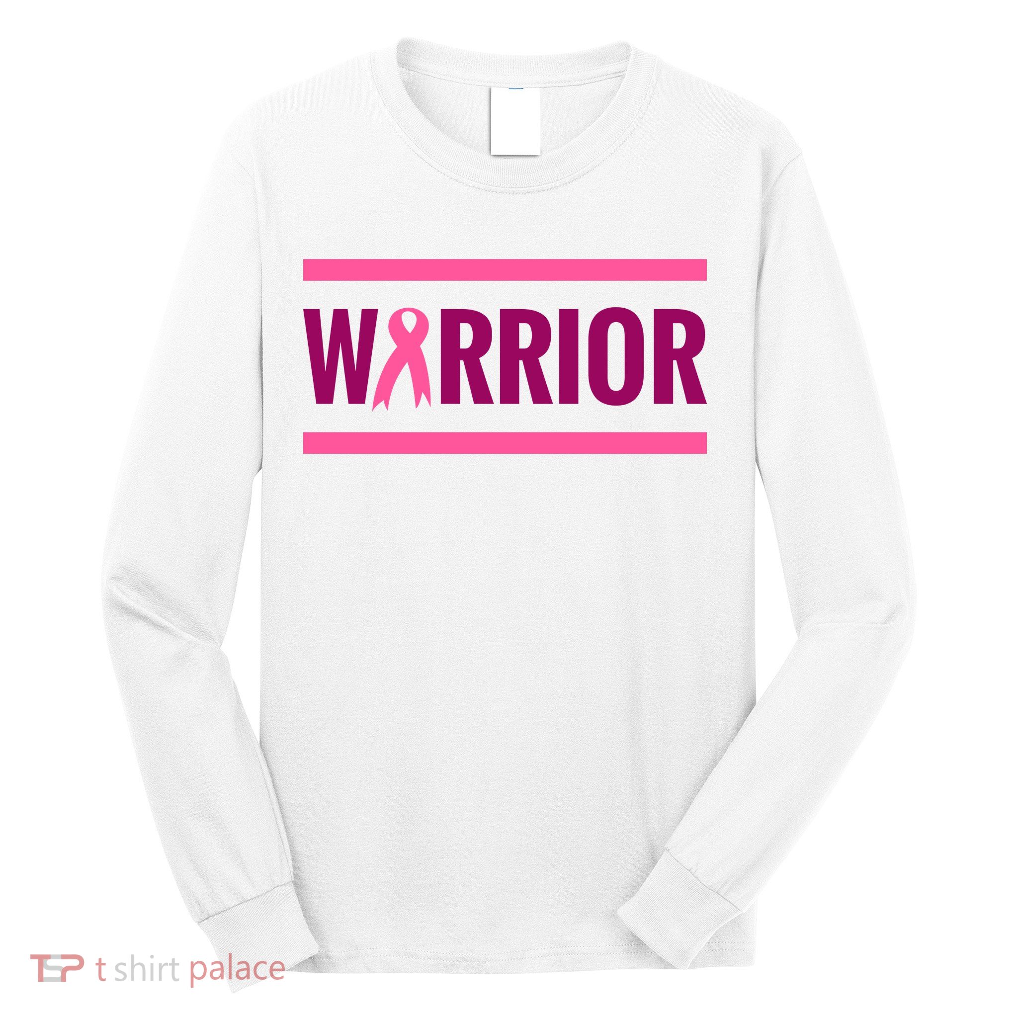 Warrior Breast Cancer Ribbon Long Sleeve Shirt