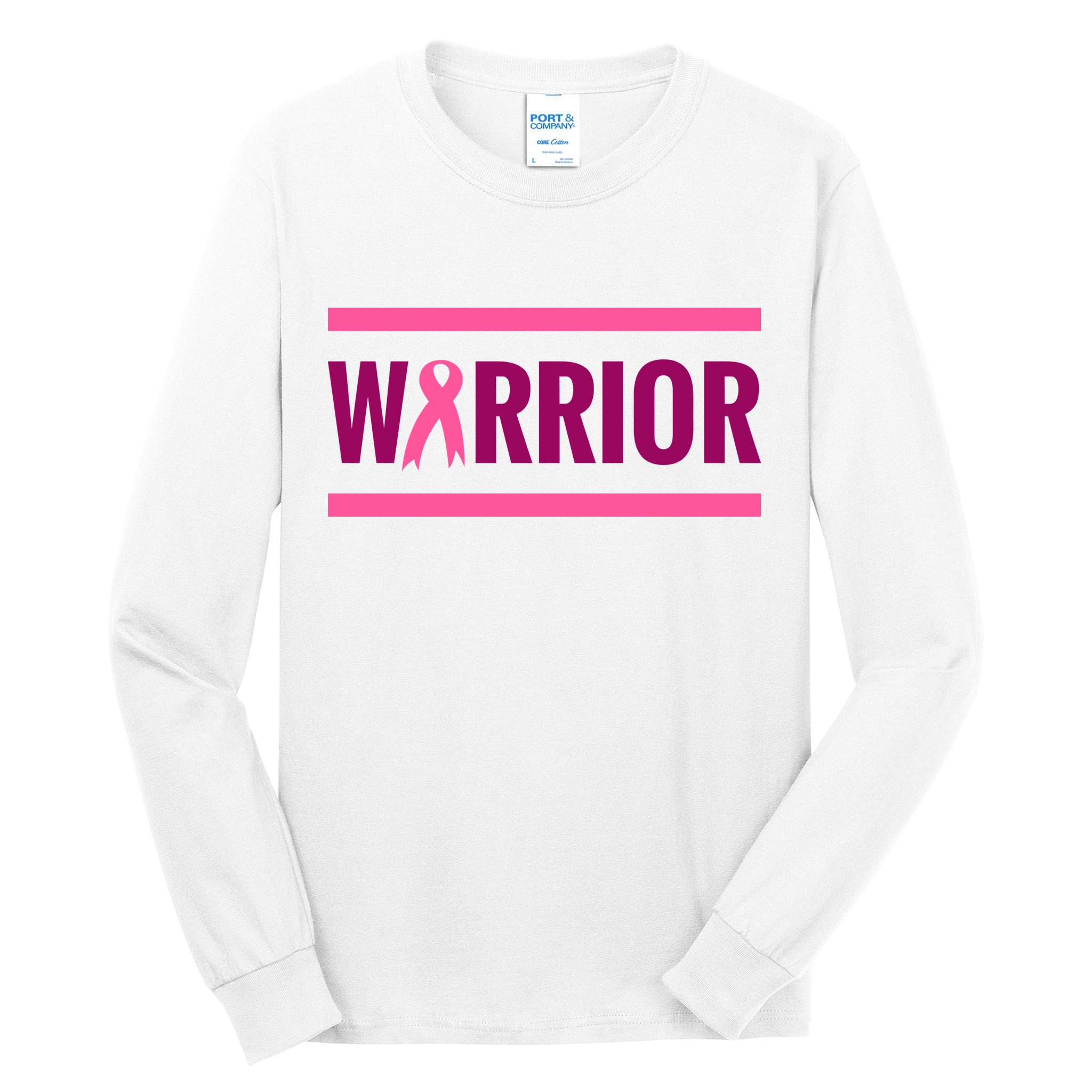 Warrior Breast Cancer Ribbon Tall Long Sleeve T-Shirt