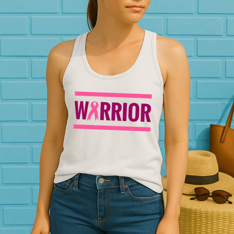 Warrior Breast Cancer Ribbon Womens Tank Top