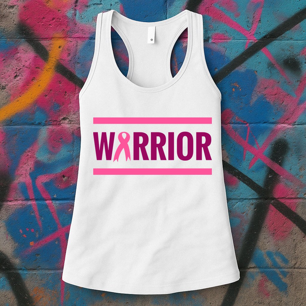 Warrior Breast Cancer Ribbon Womens Tank Top