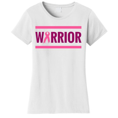 Warrior Breast Cancer Ribbon Women's T-Shirt