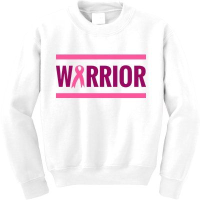 Warrior Breast Cancer Ribbon Kids Sweatshirt