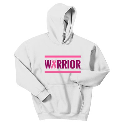 Warrior Breast Cancer Ribbon Kids Hoodie