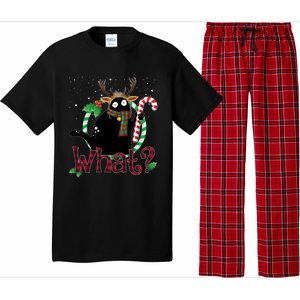 What? Black Cat Christmas Candy Cane Funny Gift Pajama Set