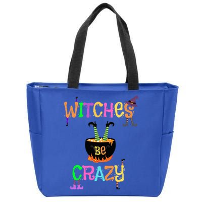 Witches Be Crazy Halloween Costume Funny Graphic Retro Cute Gift Zip Tote Bag