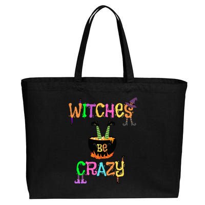 Witches Be Crazy Halloween Costume Funny Graphic Retro Cute Gift Cotton Canvas Jumbo Tote