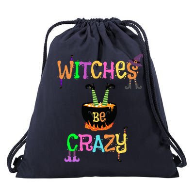 Witches Be Crazy Halloween Costume Funny Graphic Retro Cute Gift Drawstring Bag