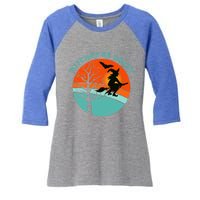 Witches Be Crazy Retro Vintage Bat Full Moon Witch Meaningful Gift Women's Tri-Blend 3/4-Sleeve Raglan Shirt