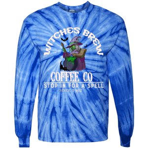 Witches Brew Coffee Co Cute Halloween Coffee Lovers Ideas Great Gift Tie-Dye Long Sleeve Shirt