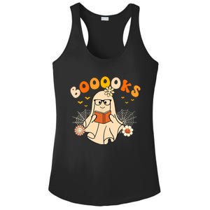 Wo Booooks Cute Ghost Reading Library Books Halloween Ladies PosiCharge Competitor Racerback Tank