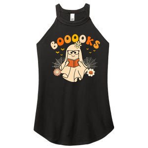 Wo Booooks Cute Ghost Reading Library Books Halloween Women's Perfect Tri Rocker Tank