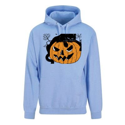 Wo Black Cat on Pumpkin Halloween Cute Unisex Surf Hoodie