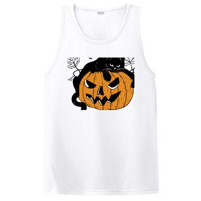 Wo Black Cat on Pumpkin Halloween Cute PosiCharge Competitor Tank