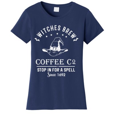 Witches Brew Coffee Co Halloween Stop For A Spell Since 1692 Women's T-Shirt