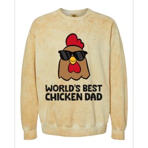 WorldS Best Chicken Dad Colorblast Crewneck Sweatshirt