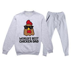 WorldS Best Chicken Dad Premium Crewneck Sweatsuit Set