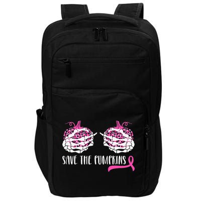 Woman Breast Cancer Awareness Save The Pumpkins Halloween Impact Tech Backpack