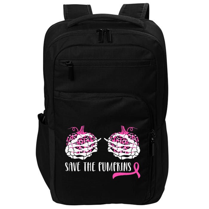 Woman Breast Cancer Awareness Save The Pumpkins Halloween Impact Tech Backpack