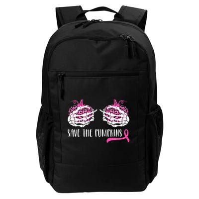 Woman Breast Cancer Awareness Save The Pumpkins Halloween Daily Commute Backpack