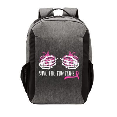 Woman Breast Cancer Awareness Save The Pumpkins Halloween Vector Backpack