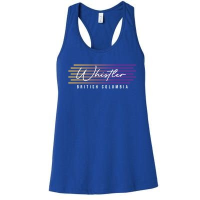 Whistler British Columbia Canada Retro Skiing Snowboarding Gift Women's Racerback Tank