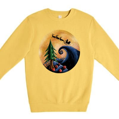 Work Before Christmas Santa's Art Wave Premium Crewneck Sweatshirt