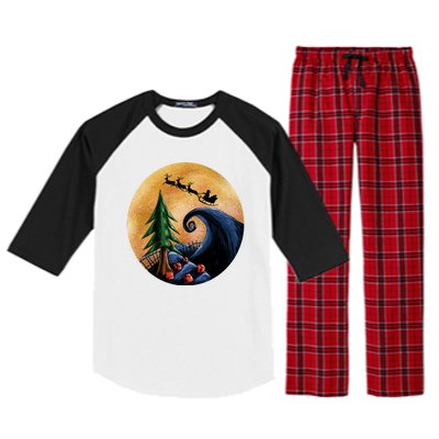 Work Before Christmas Santa's Art Wave Raglan Sleeve Pajama Set