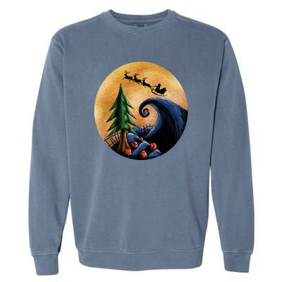 Work Before Christmas Santa's Art Wave Garment-Dyed Sweatshirt