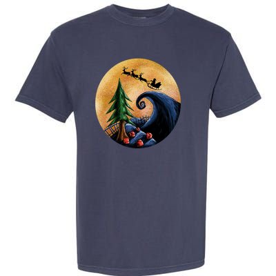 Work Before Christmas Santa's Art Wave Garment-Dyed Heavyweight T-Shirt