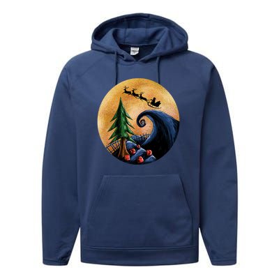 Work Before Christmas Santa's Art Wave Performance Fleece Hoodie