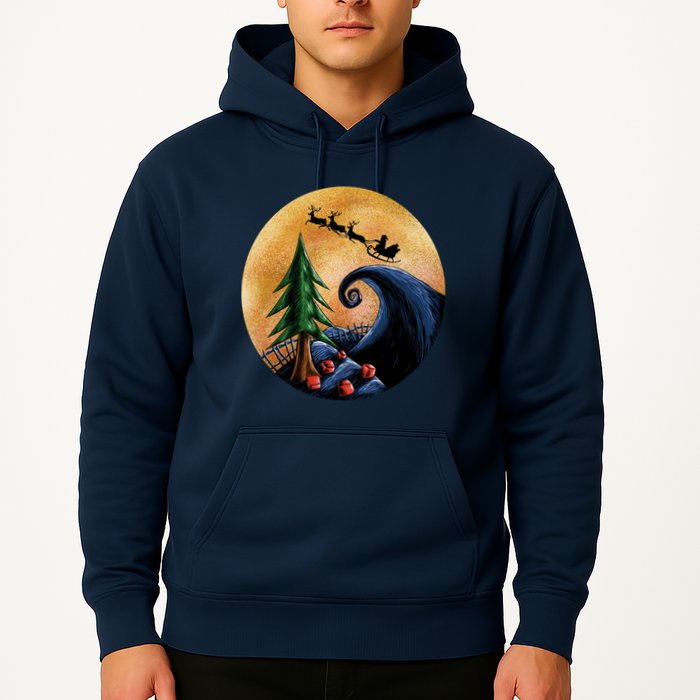 Work Before Christmas Santa's Art Wave Hoodie