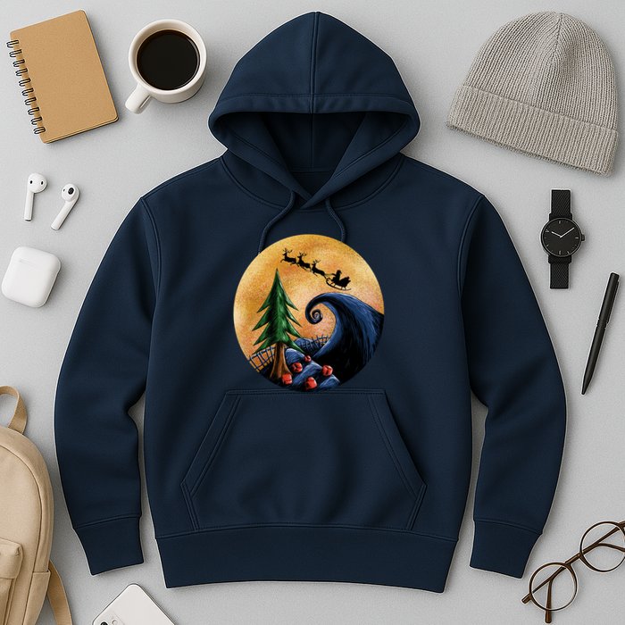 Work Before Christmas Santa's Art Wave Hoodie