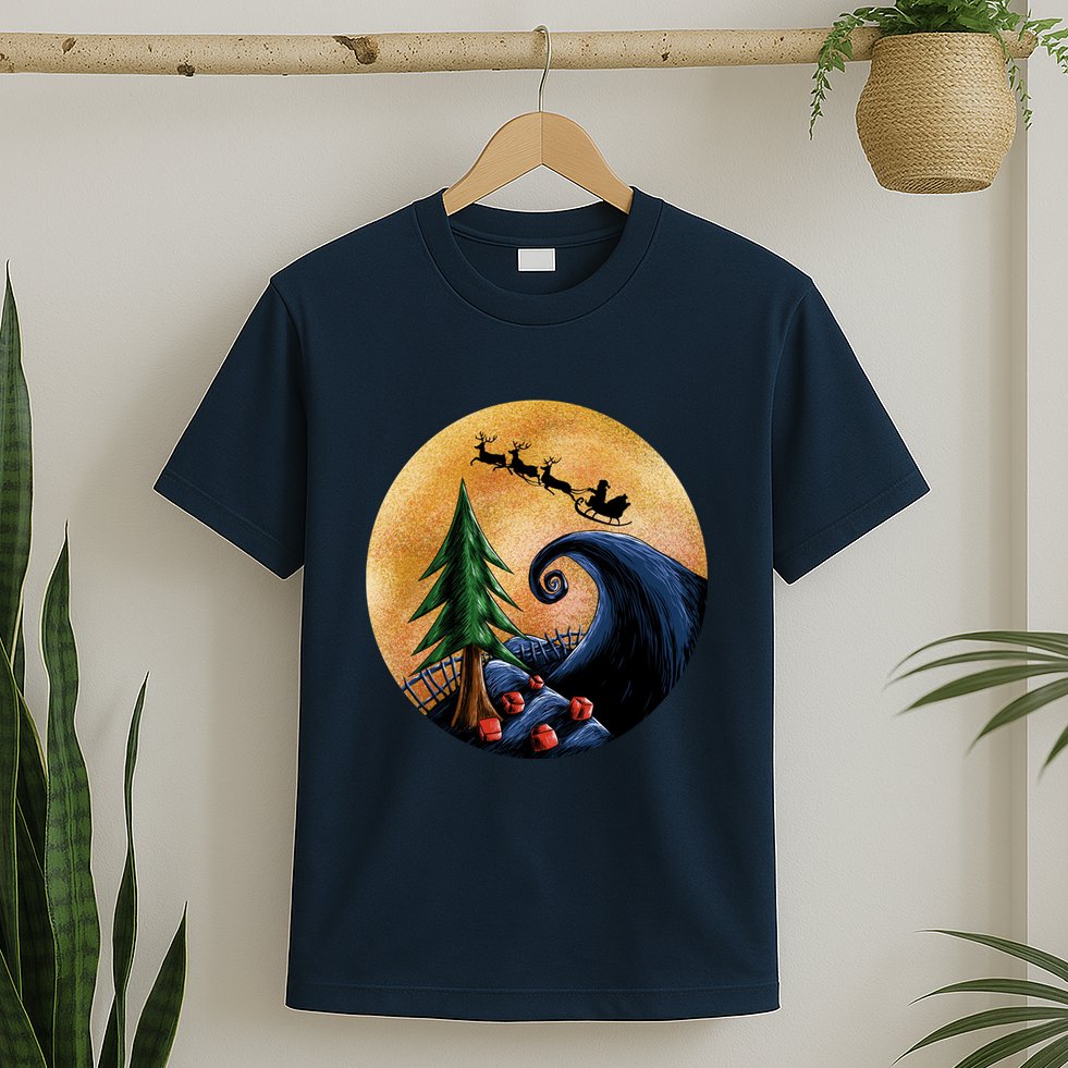 Work Before Christmas Santa's Art Wave T-Shirt