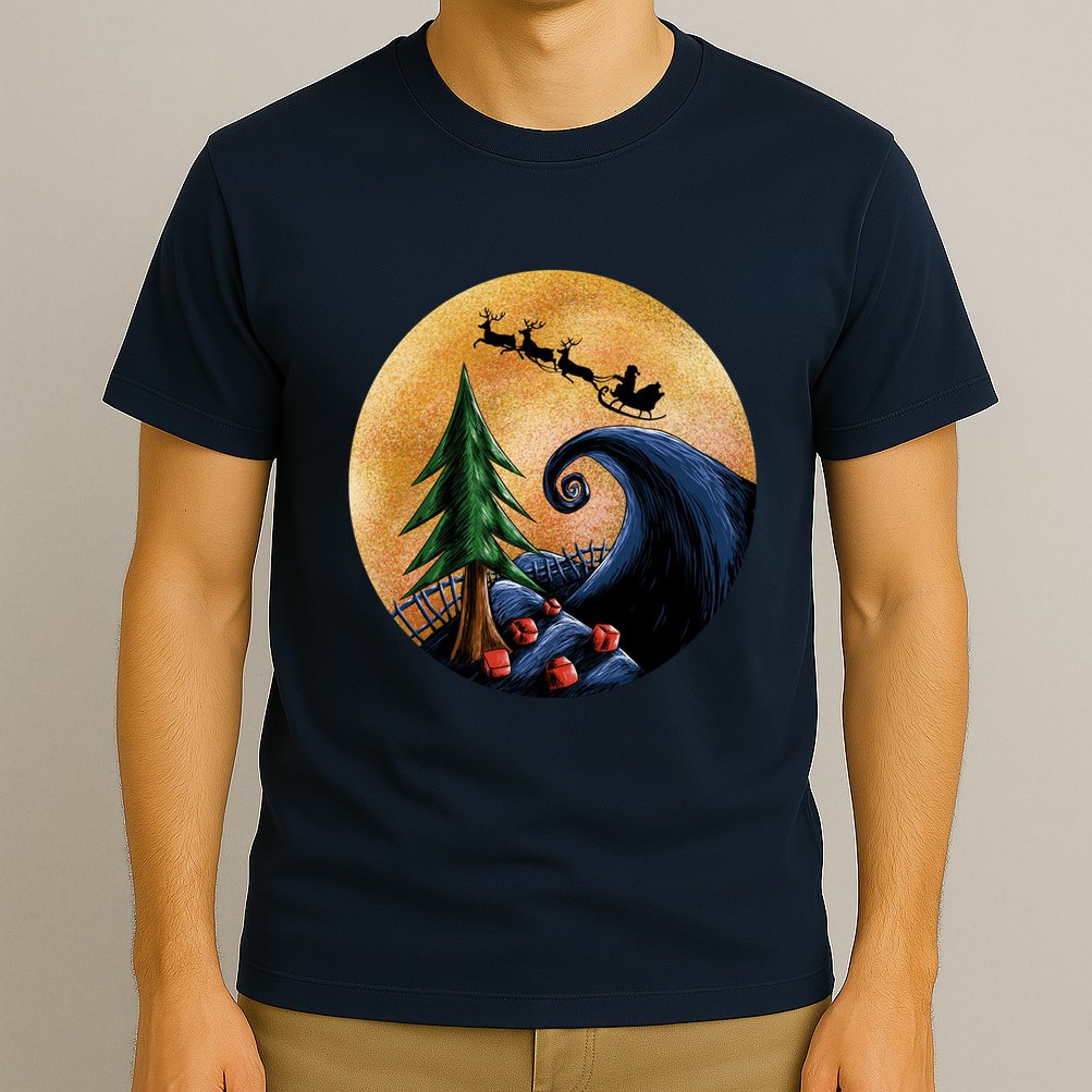 Work Before Christmas Santa's Art Wave T-Shirt
