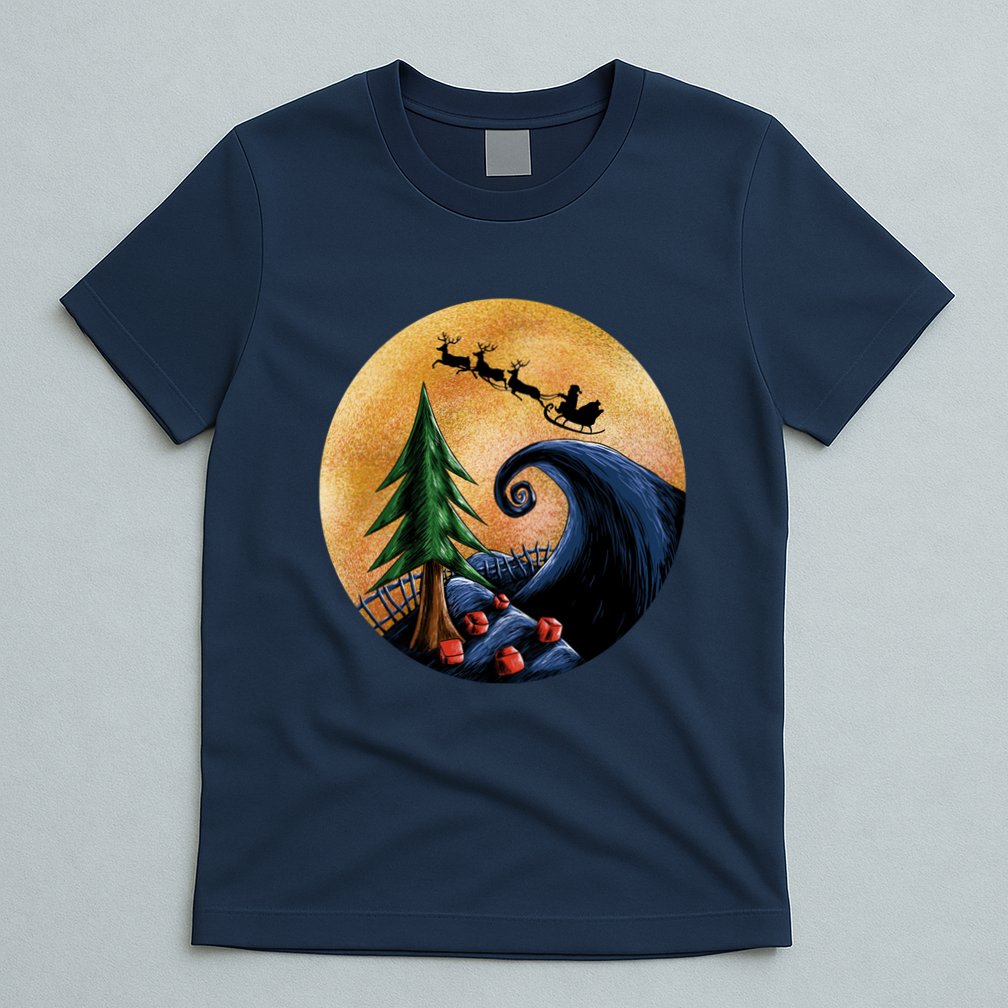 Work Before Christmas Santa's Art Wave T-Shirt