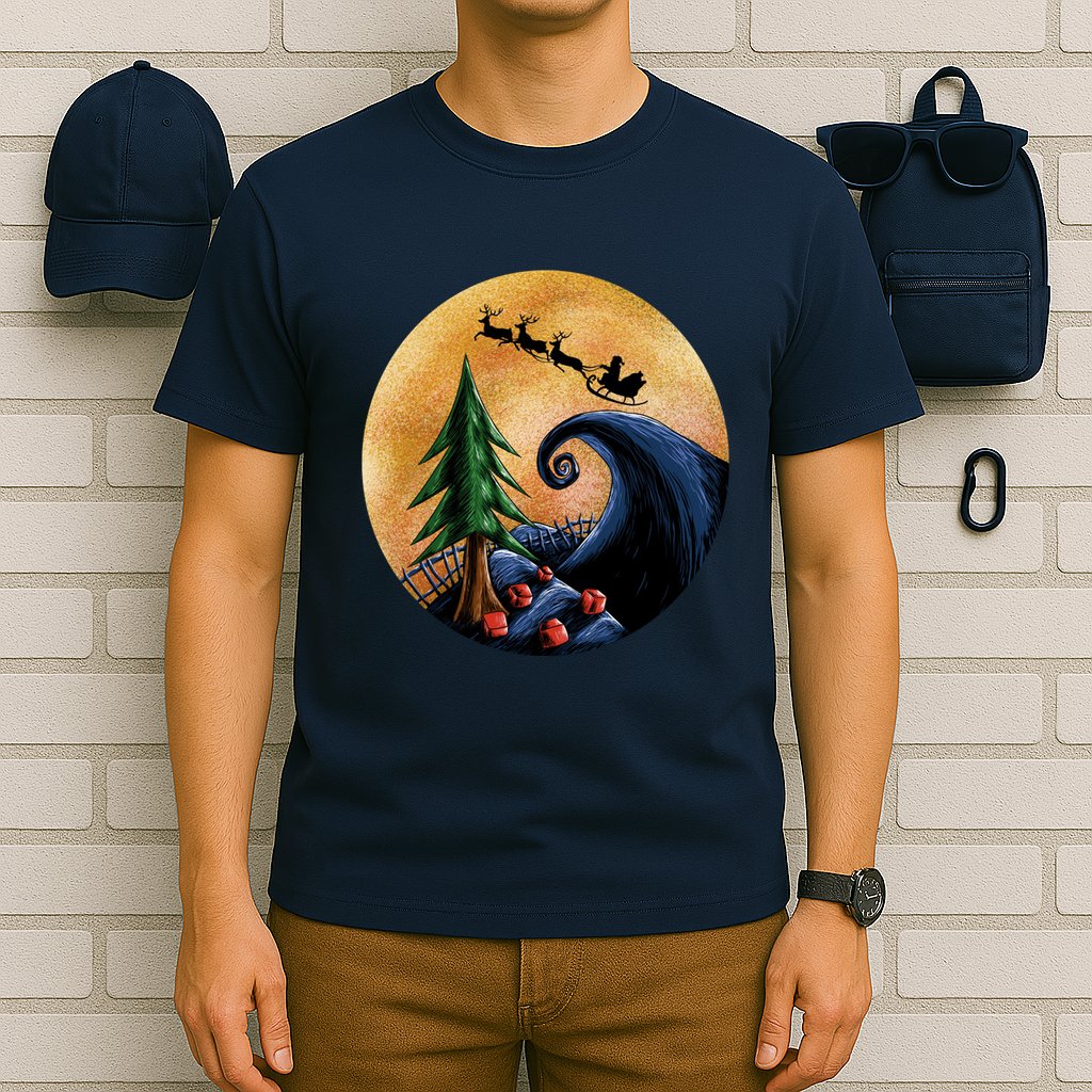 Work Before Christmas Santa's Art Wave T-Shirt