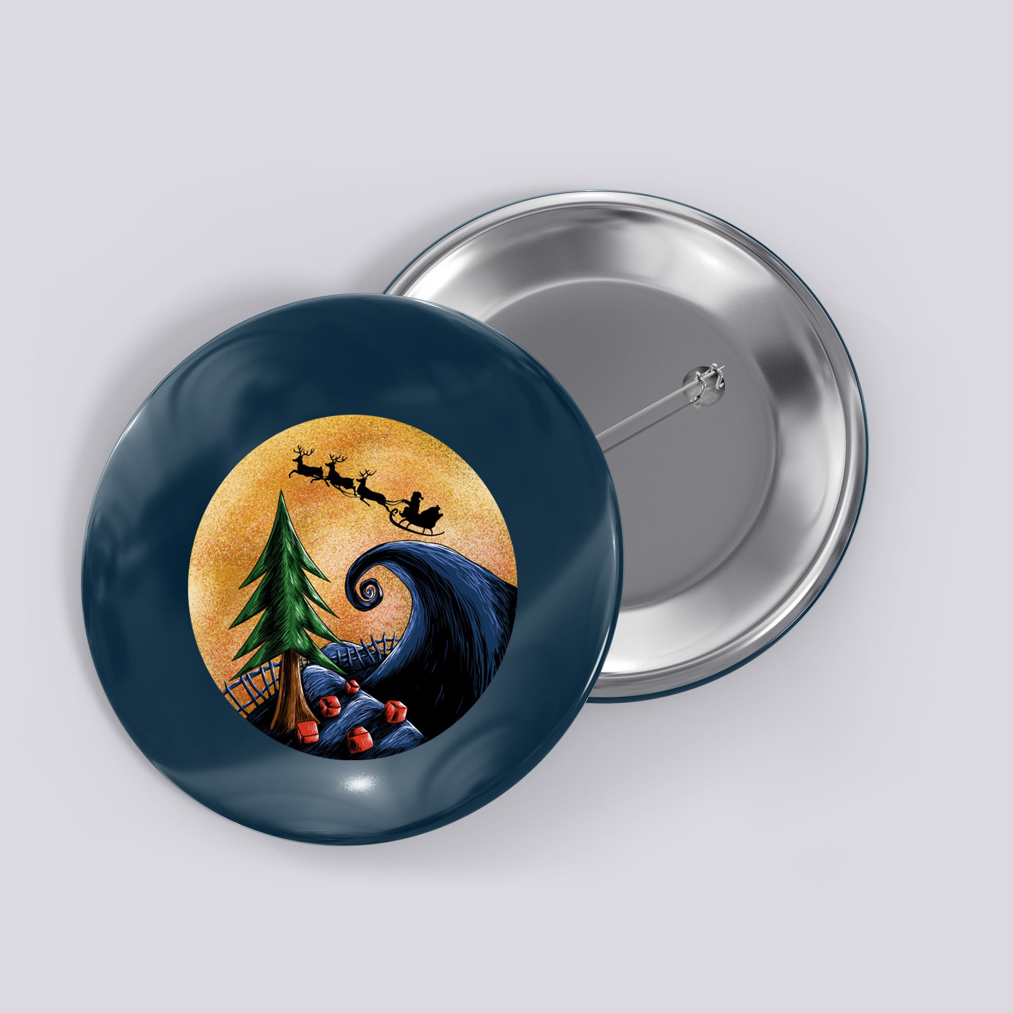 Work Before Christmas Santa's Art Wave Button