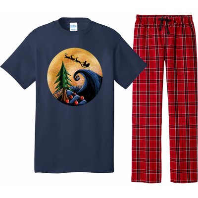 Work Before Christmas Santa's Art Wave Pajama Set