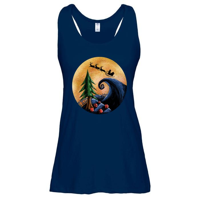 Work Before Christmas Santa's Art Wave Ladies Essential Flowy Tank