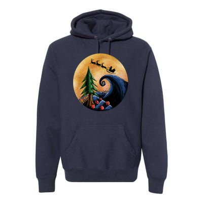 Work Before Christmas Santa's Art Wave Premium Hoodie