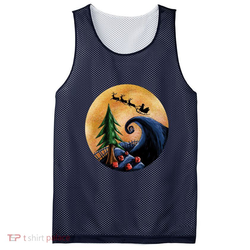 Work Before Christmas Santa's Art Wave Mesh Reversible Basketball Jersey Tank