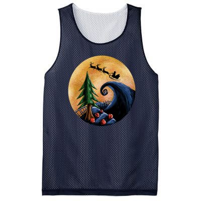 Work Before Christmas Santa's Art Wave Mesh Reversible Basketball Jersey Tank