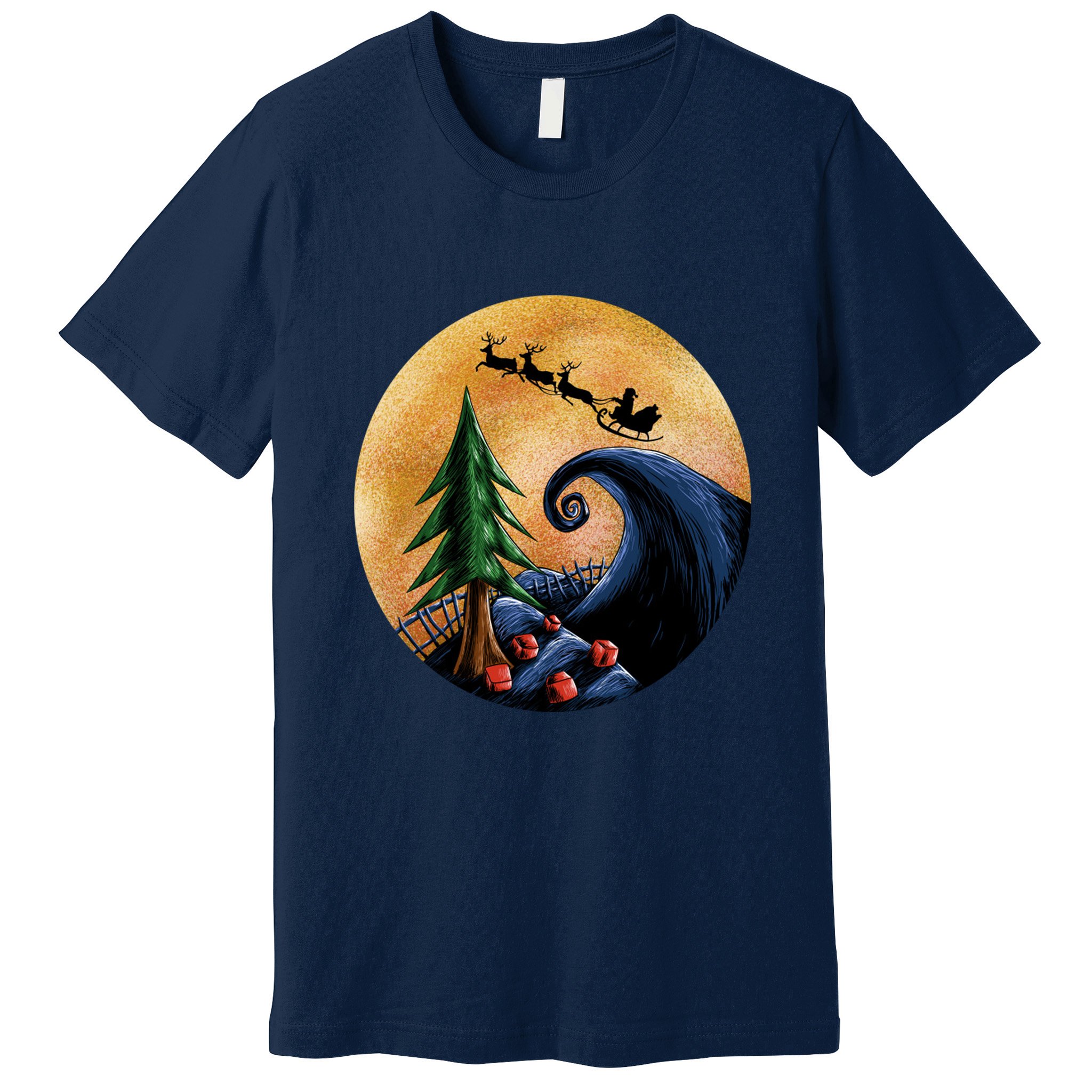 Work Before Christmas Santa's Art Wave Premium T-Shirt