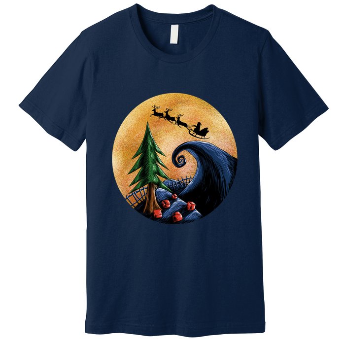 Work Before Christmas Santa's Art Wave Premium T-Shirt