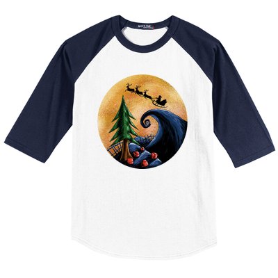 Work Before Christmas Santa's Art Wave Baseball Sleeve Shirt