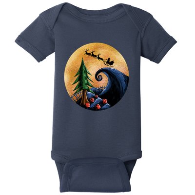 Work Before Christmas Santa's Art Wave Baby Bodysuit