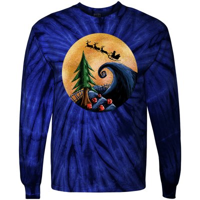 Work Before Christmas Santa's Art Wave Tie-Dye Long Sleeve Shirt